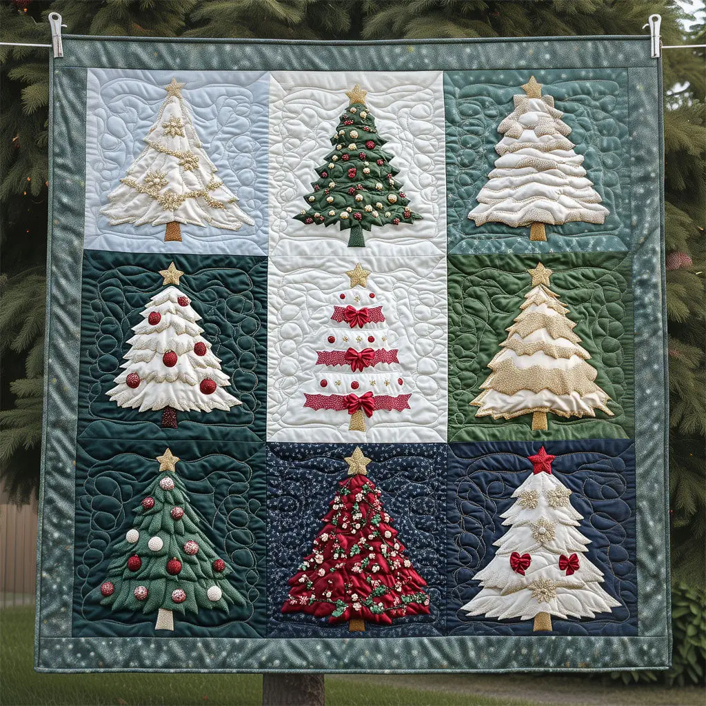 Majestic Geometric Christmas Tree Quilt Beautiful Quilt Blanket Gift for Home Decoration Majestic Geometric Christmas Tree Quilt Beautiful Quilt Blanket Gift for Home Decoration - Image 1