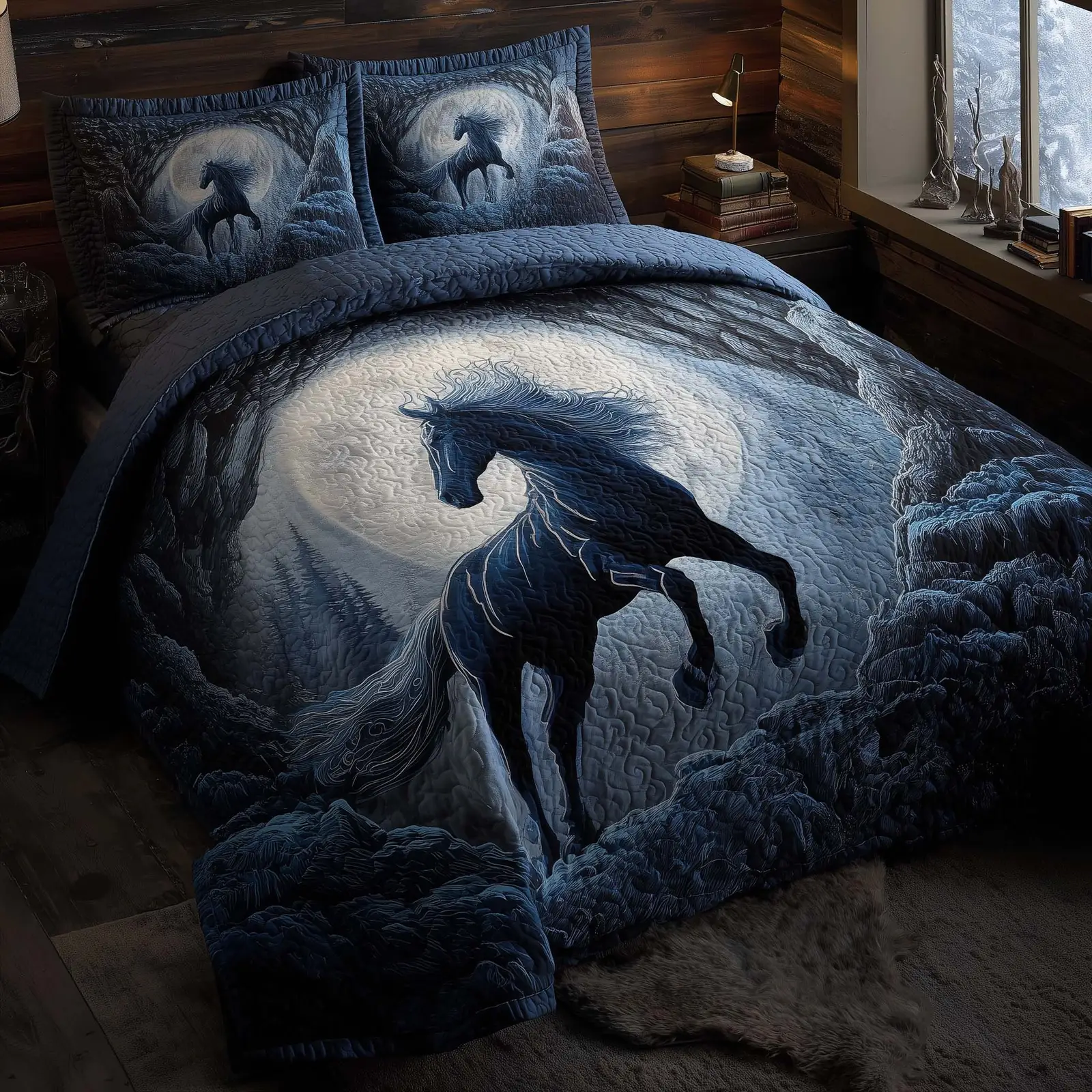 Majestic Horse Quilted Bedding Set Powerful Horse Bedroom Decor Gift For Horse Lovers Majestic Horse Quilted Bedding Set Powerful Horse Bedroom Decor Gift For Horse Lovers - Image 1