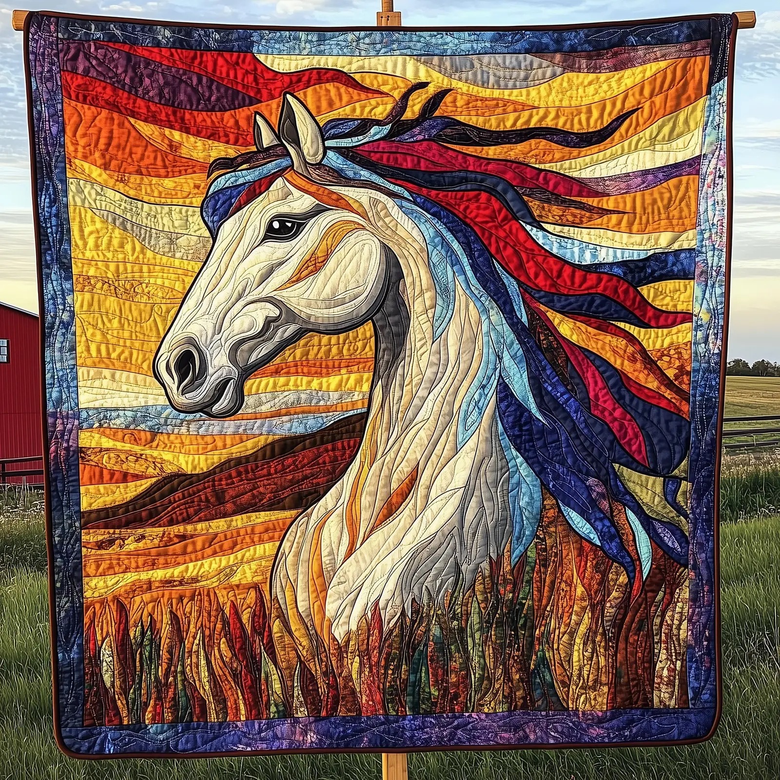 Majestic Horse Quilted Blanket Grand Equestrian Home Cover Unique Gifts For Horse Lovers
