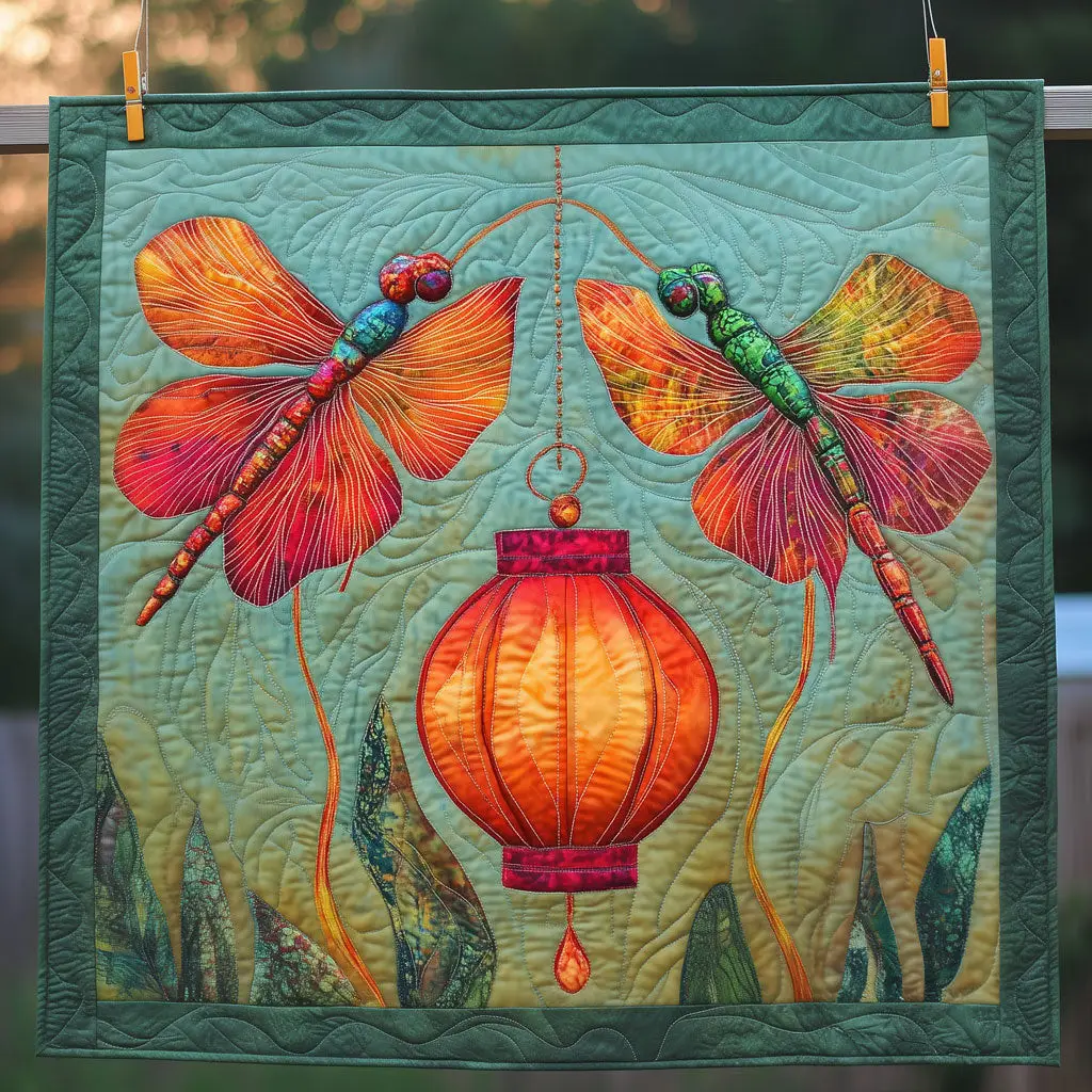 Majestic Lantern Dragonfly Quilt Lightweight Quilt Blanket for Year-Round Comfort