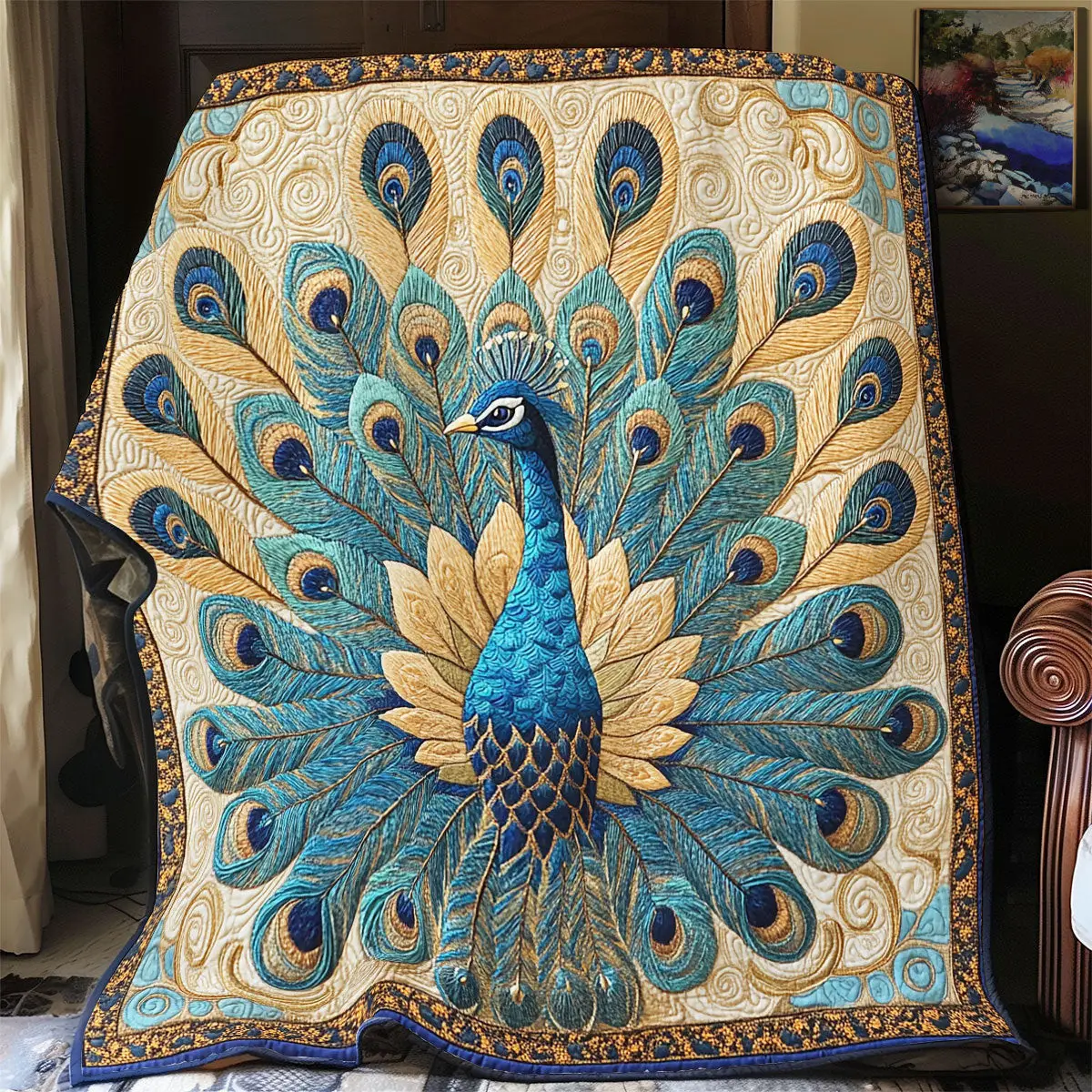 Majestic Peacock Quilted Throw Blankets Gifts For Dad Who Wants Nothing