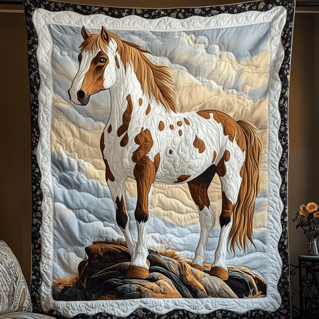 Majestic Roamer Quilted Blanket Christmas Holiday Horse Related Gift Ideas Majestic Roamer Quilted Blanket Christmas Holiday Horse Related Gift Ideas - Image 1