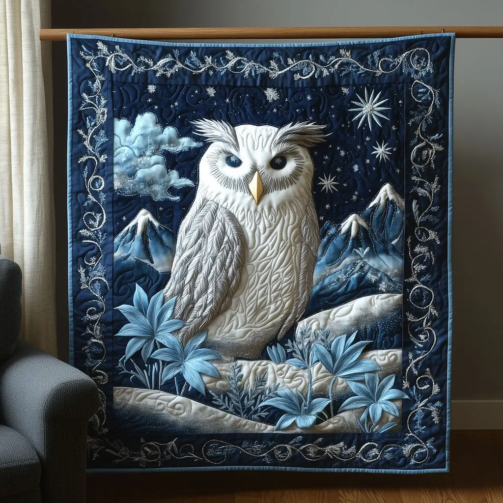Majestic Snow Owl Quilt Elegant Quilt Blanket for Relaxing Evenings