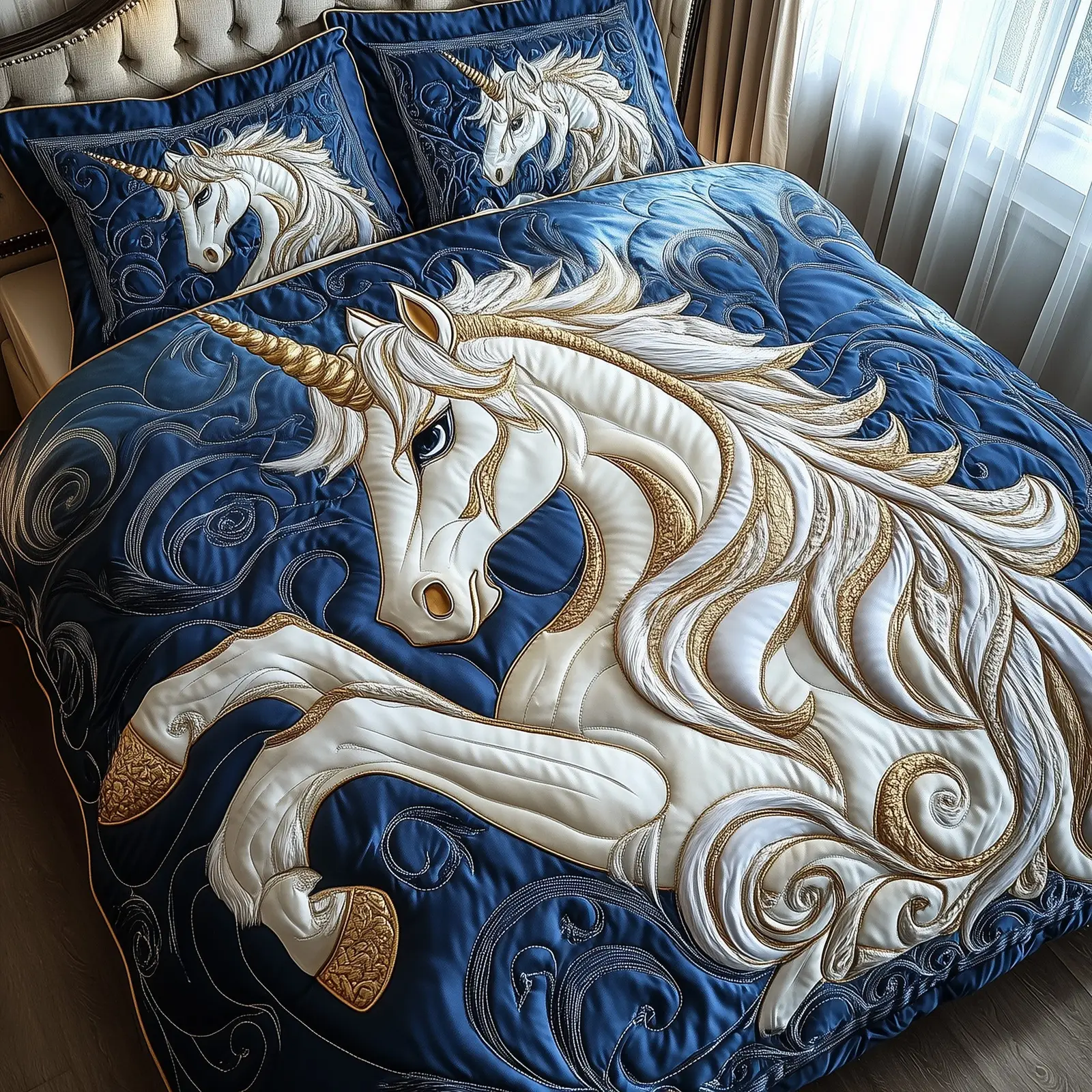 Majestic Unicorn Quilted Bedding Set For Men For Women