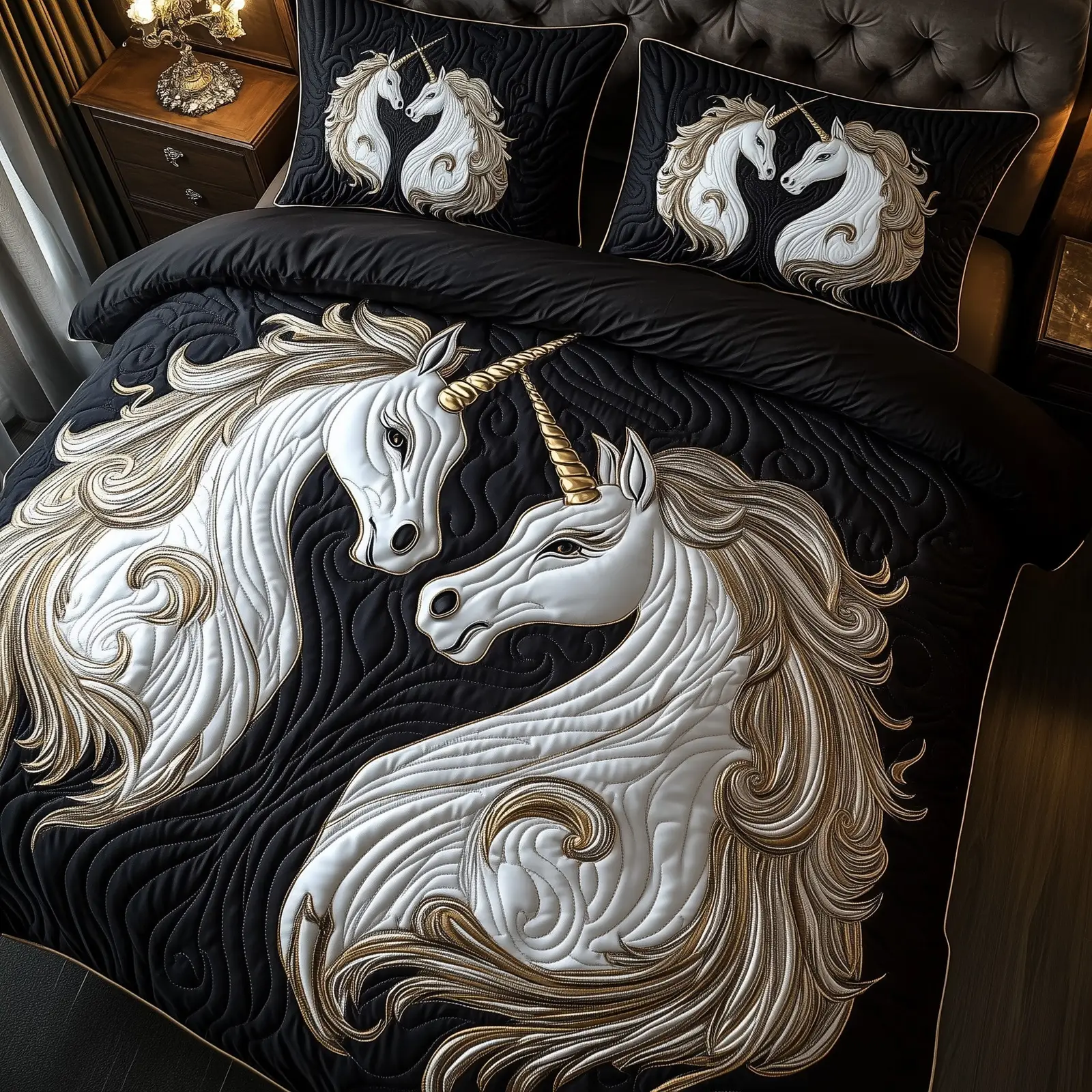 Majestic Unicorn Quilted Bedding Set For Women For Men