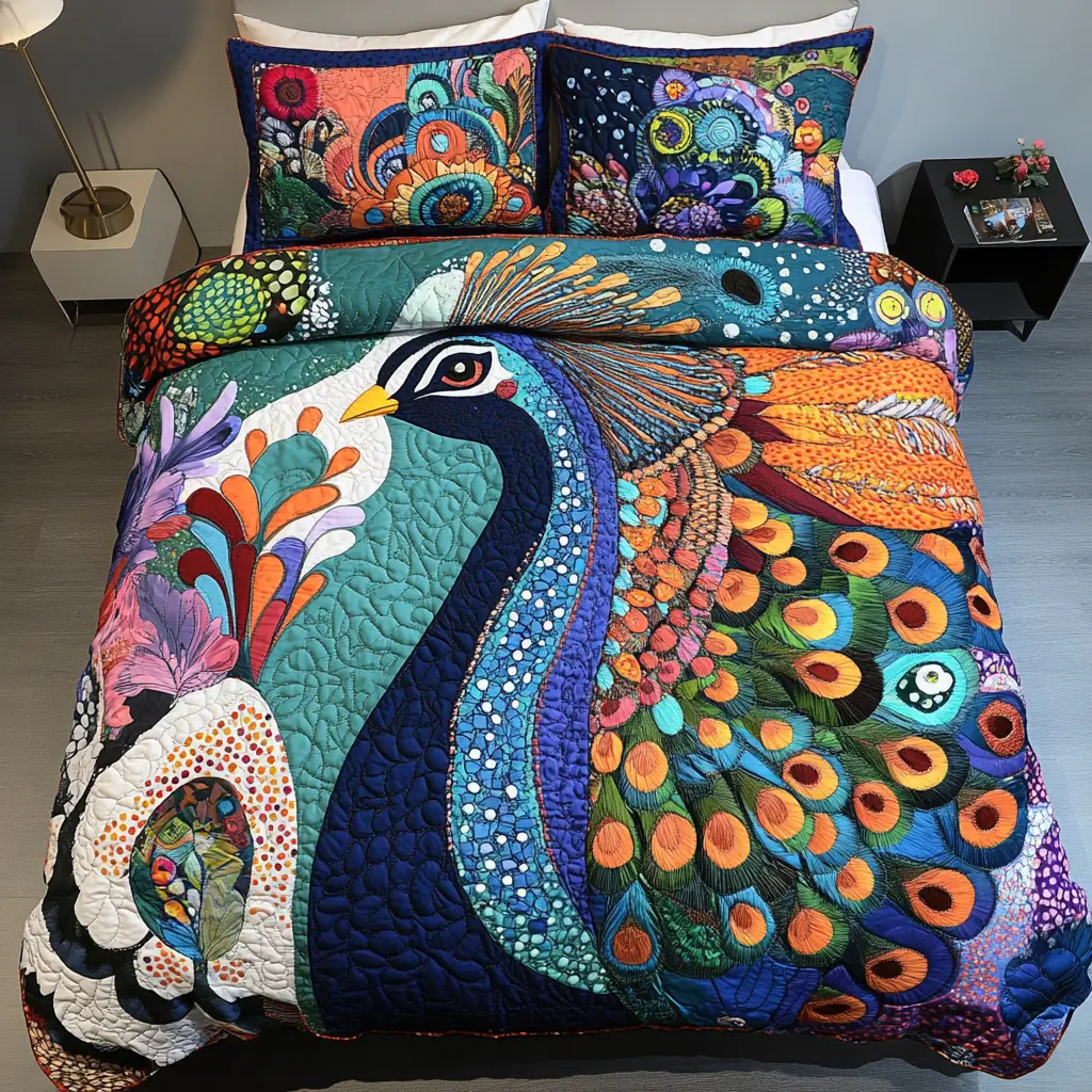 Majestic Wings Quilted Bedding Set Perfect Bedding Gift Set for Holiday Celebrations
