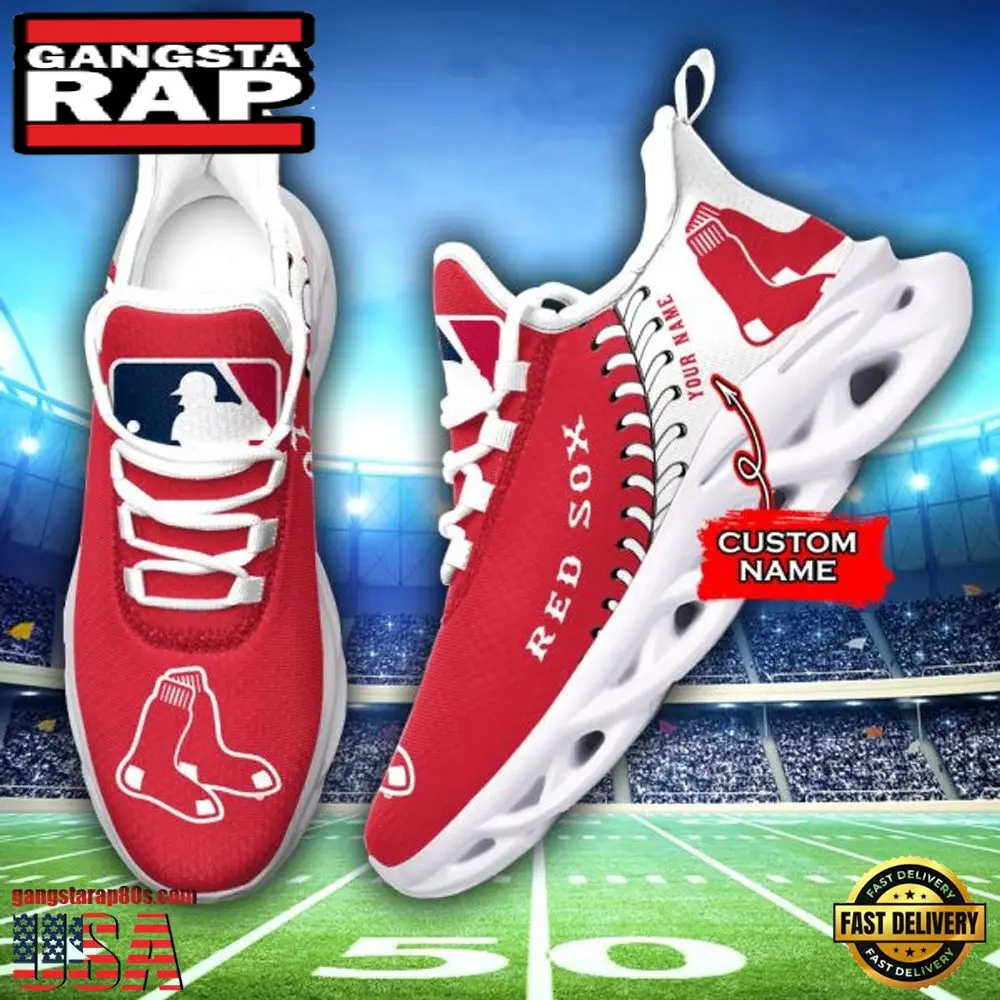 Major League Baseball Boston Red Sox Unique Design Custom Name Air Max Shoes Air Cushion Sneakers Major League Baseball Boston Red Sox Unique Design Custom Name Air Max Shoes Air Cushion Sneakers - Image 1