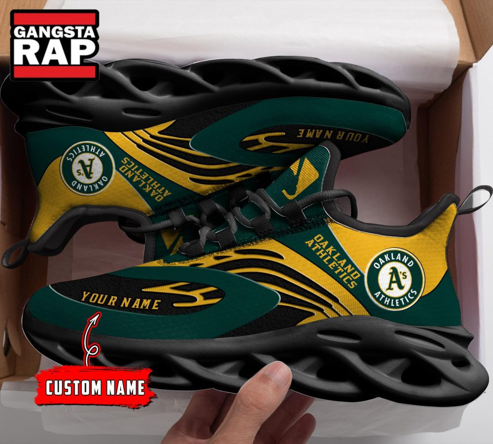 Major League Baseball Oakland Athletics Sport Logo Team Custom Name Air Max Shoes Air Cushion Sneakers