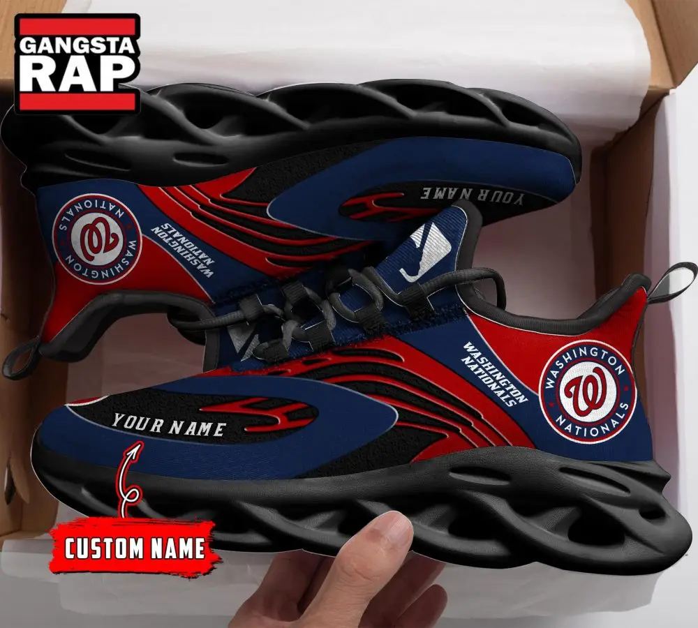 Major League Baseball Washington Nationals Sport Logo Team Custom Name Air Max Shoes Air Cushion Sneakers