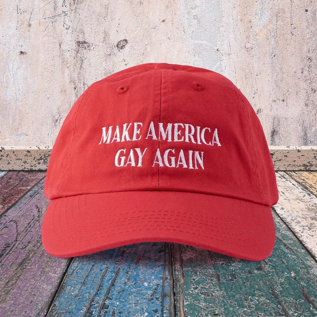 Make America Gay Again Hat Embroidered Red Hat Gifts For Dad -WearandDecor