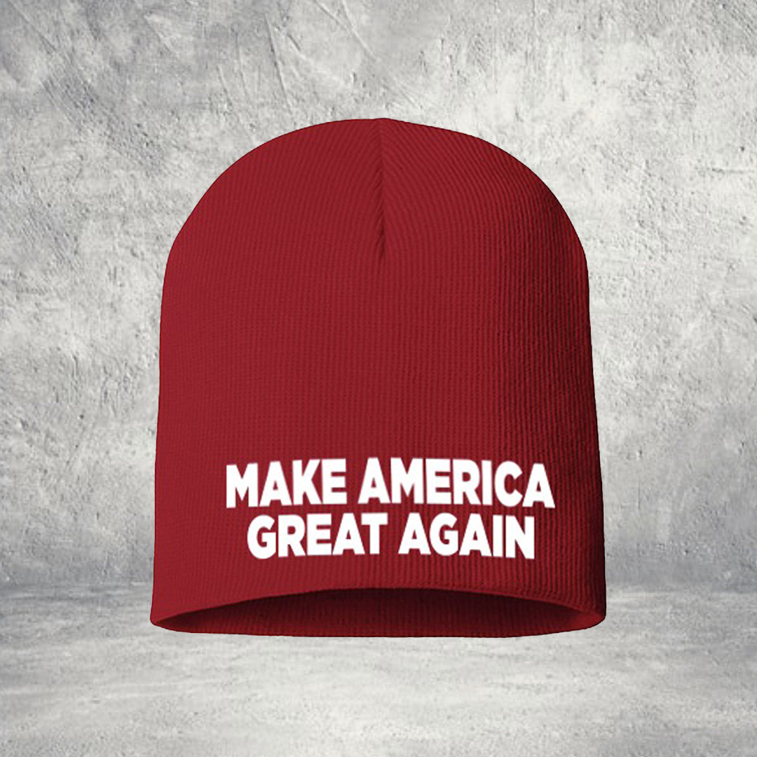 Make America Great Again Beanie Hat Trump Store Merch Gift for Trump Fans Make America Great Again Beanie Hat Trump Store Merch Gift for Trump Fans - Image 1