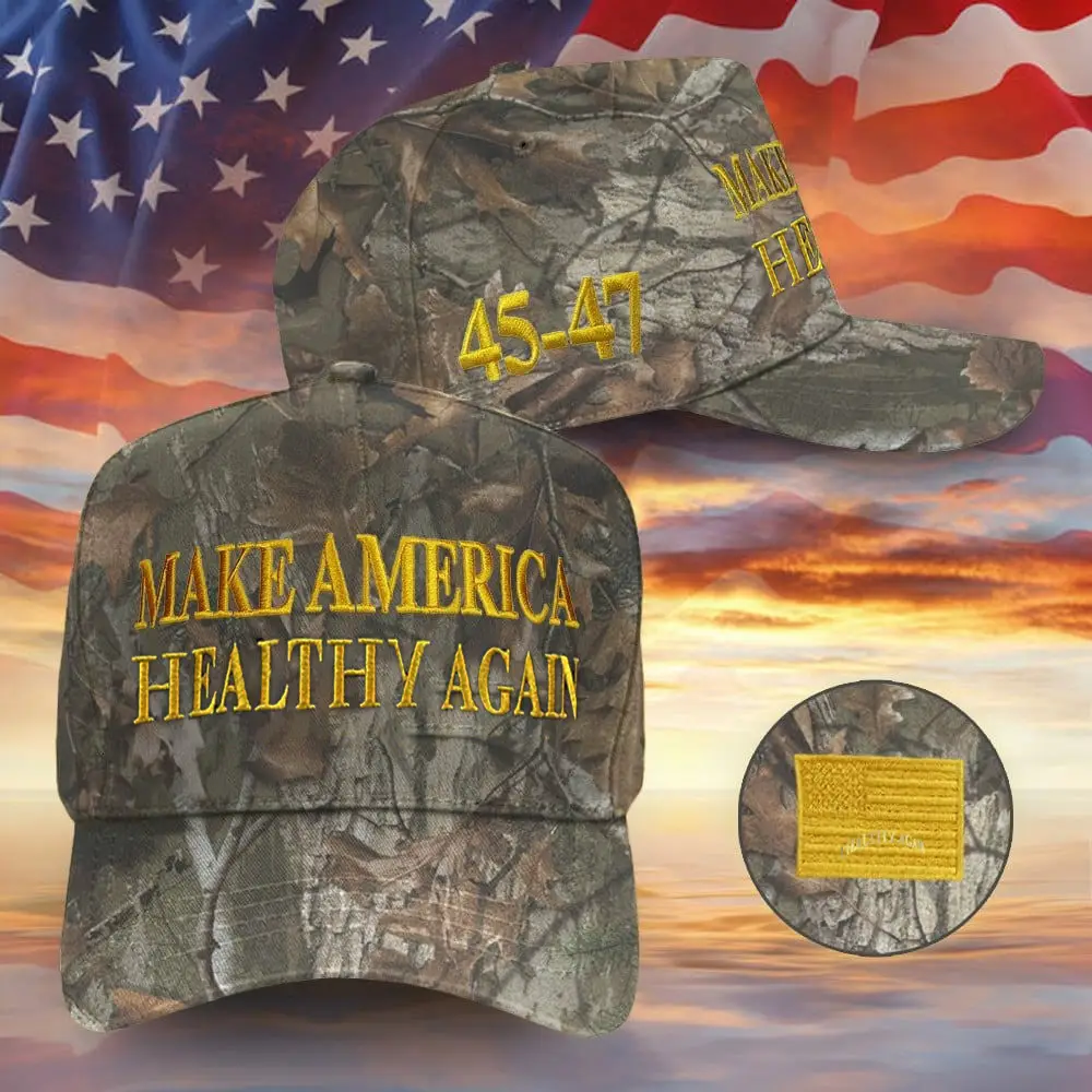 Make America Healthy Again Hat Embroidered Camo Dark MAGA Hat Donald Trump 45-47 Hat Make America Healthy Again Hat Embroidered Camo Dark MAGA Hat Donald Trump 45-47 Hat - Image 1