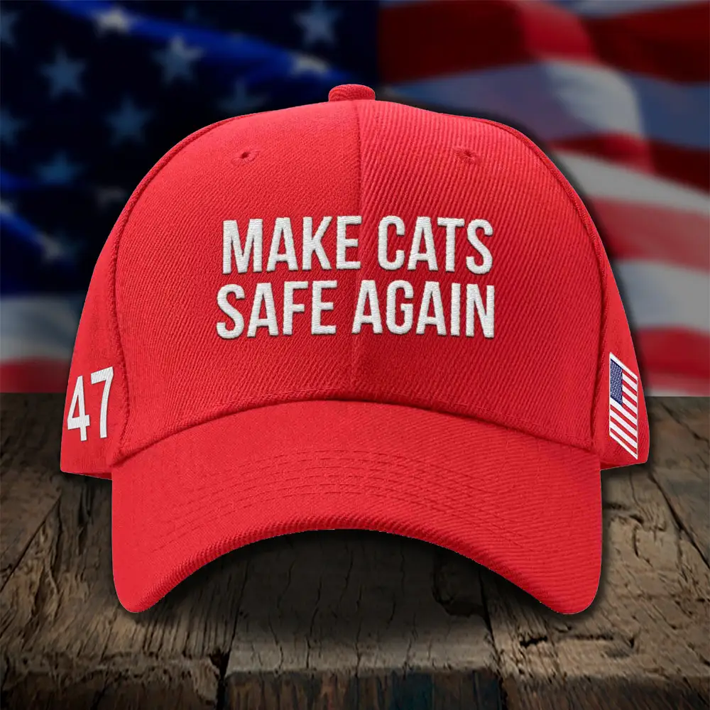 Make Cats Safe Again Embroidered Hat They're Eating Our Pets Hat Pro Trump 2024 Merch