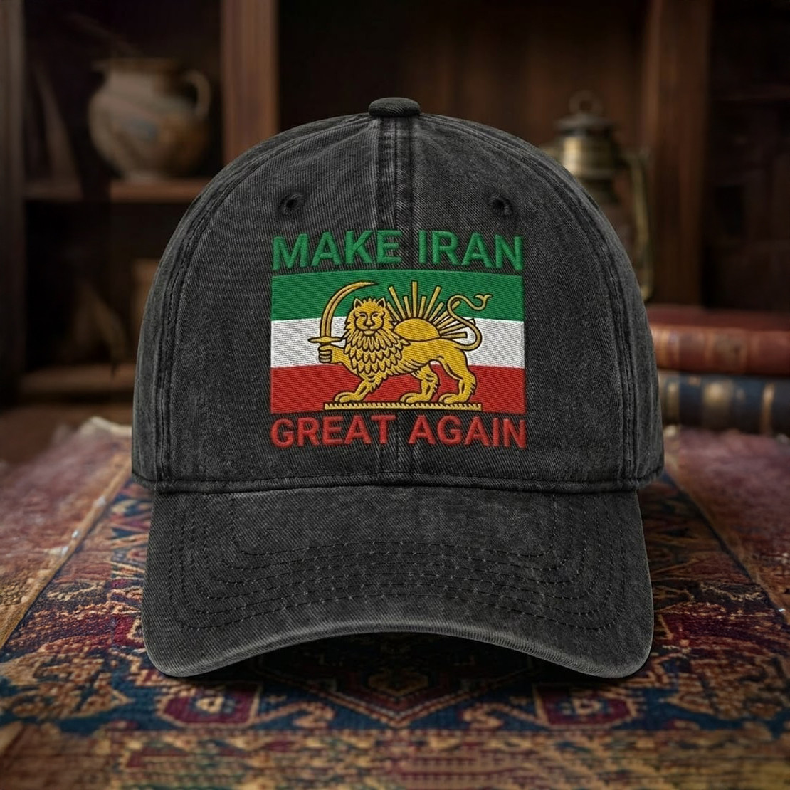Make Iran Great Again Hat Lion And Sun Free Iran Baseball Cap Protest Merch Make Iran Great Again Hat Lion And Sun Free Iran Baseball Cap Protest Merch - Image 1