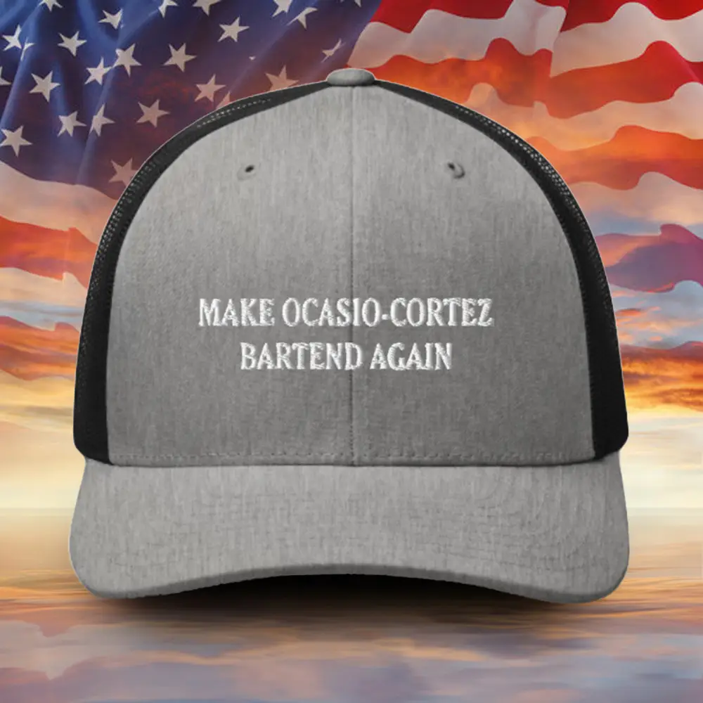 Make Ocasio Cortez Bartend Again Embroidered Hat MABA Funny Hat Gifts For Husband Make Ocasio Cortez Bartend Again Embroidered Hat MABA Funny Hat Gifts For Husband - Image 1