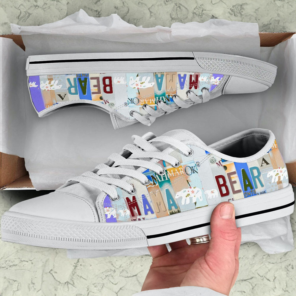 Mama Bear Women's Low Top Shoes Mamabear Sneaker Women Gift For Her Bear Lovers