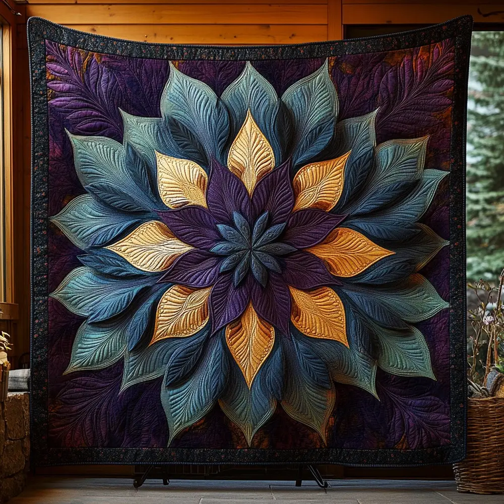 Mandala Sunflower Art Quilted Blanket Bohemian Floral Medallion Patchwork Throw Gift For Home Decor Mandala Sunflower Art Quilted Blanket Bohemian Floral Medallion Patchwork Throw Gift For Home Decor - Image 1