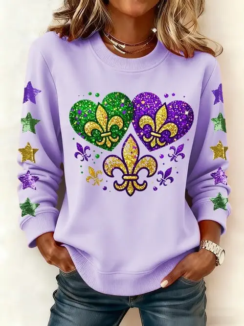 Mardi Gras Fleur De Lis Sweatshirt Galveston Mardi Gras Sweatshirt Fat Tuesday 2026 Merch