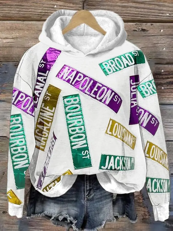 Mardi Gras Napoleon Bourbon Hoodie Galveston Mardi Gras Hooded Sweatshirt Gifts Idea