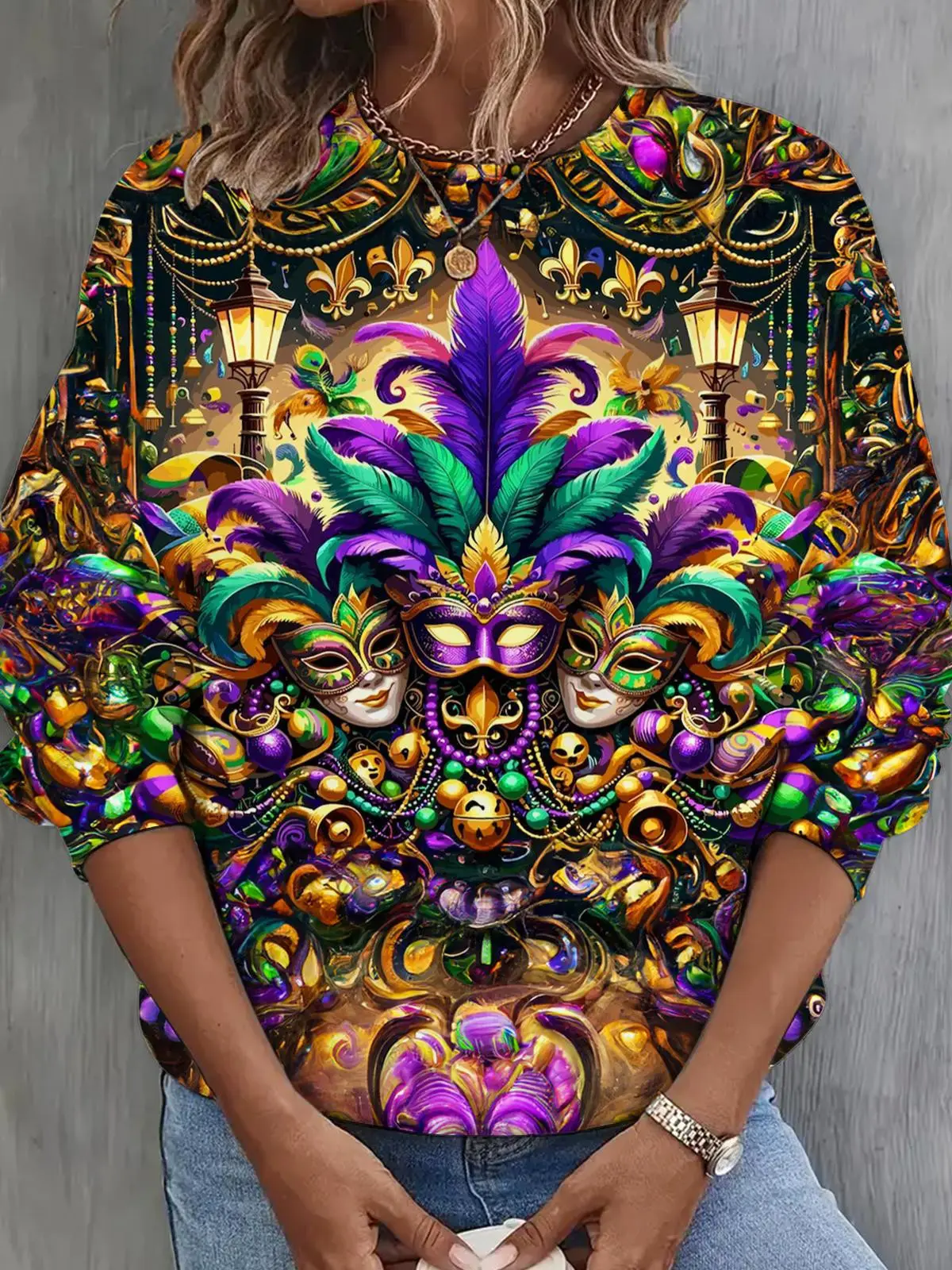 Mardi Gras Party Mask Sweatshirt Fat Tuesday Mardi Gras Clothing Gifts Idea Mardi Gras Party Mask Sweatshirt Fat Tuesday Mardi Gras Clothing Gifts Idea - Image 1