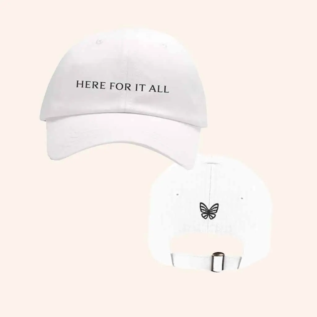 Mariah Carey Merch Butterfly Here For It All White Hat Cool Gifts For Music Lovers -WearandDecor