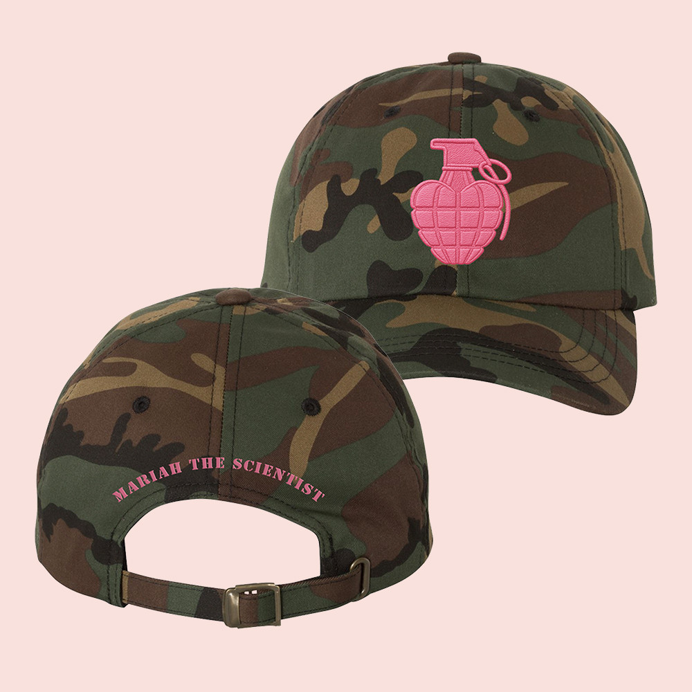 Mariah The Scientist Merch Heart Grenade Green Camo Hat Camouflage Ball Cap Fan Gifts