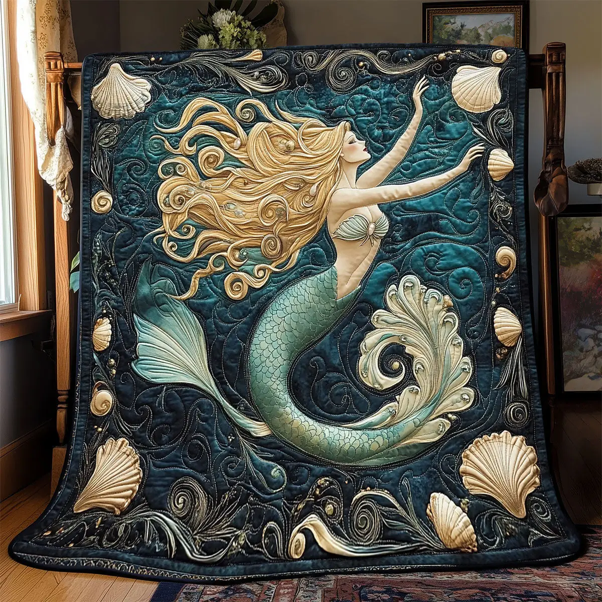 Marine Mermaid Quilt Best Throw Blanket Good Gifts For Mother In Law