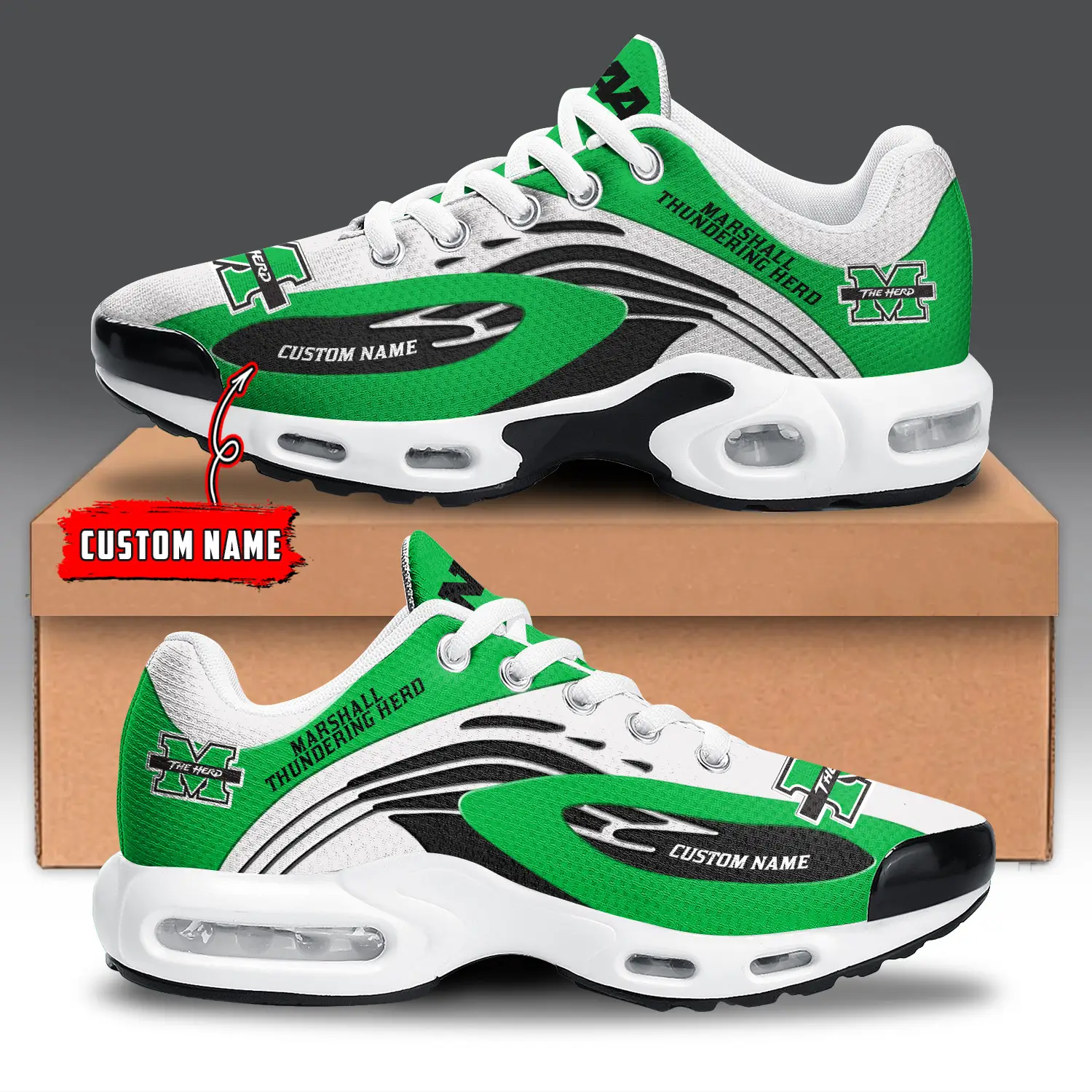 Marshall Thundering Herd Air Max Plus Shoes Sneakers For Men And Women