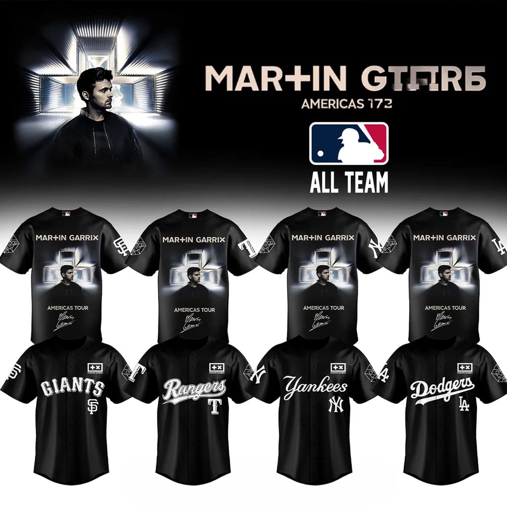 Martin Garrix X MLB Americas Tour Baseball Jersey 2026 Martin Garrix Merch Gifts For DJ Fans