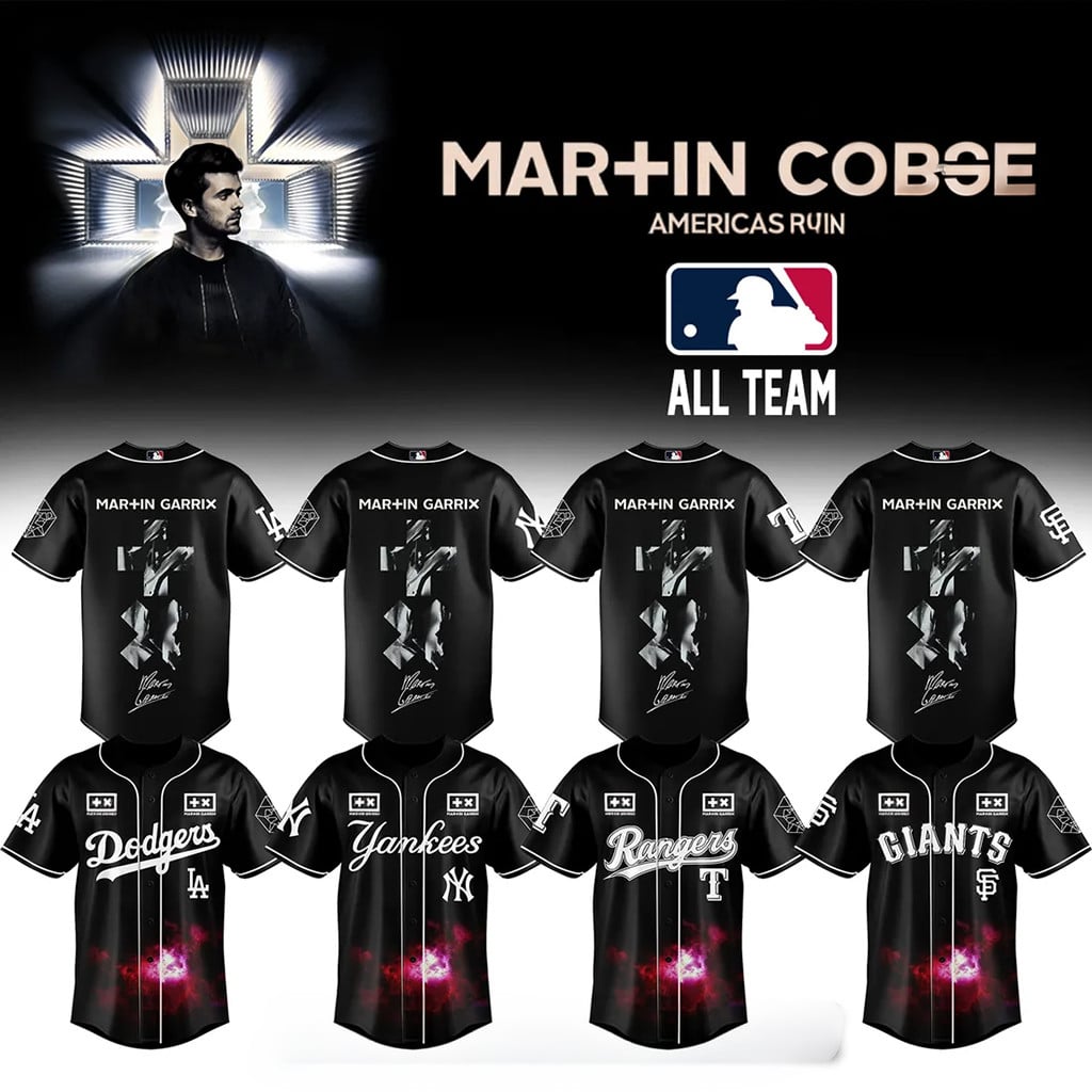 Martin Garrix X MLB Americas Tour Custom Team Black Baseball Jersey Fan Merch Gifts Ideas