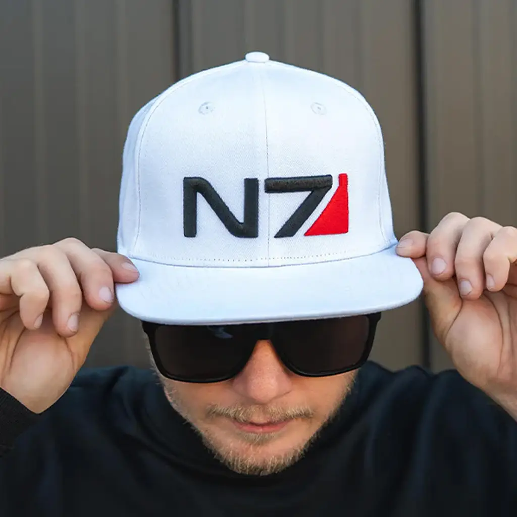 Mass Effect Merch Mass Effect N7 Snapback Hat Embroidered Christmas Gifts For Husband - Wear&Decor