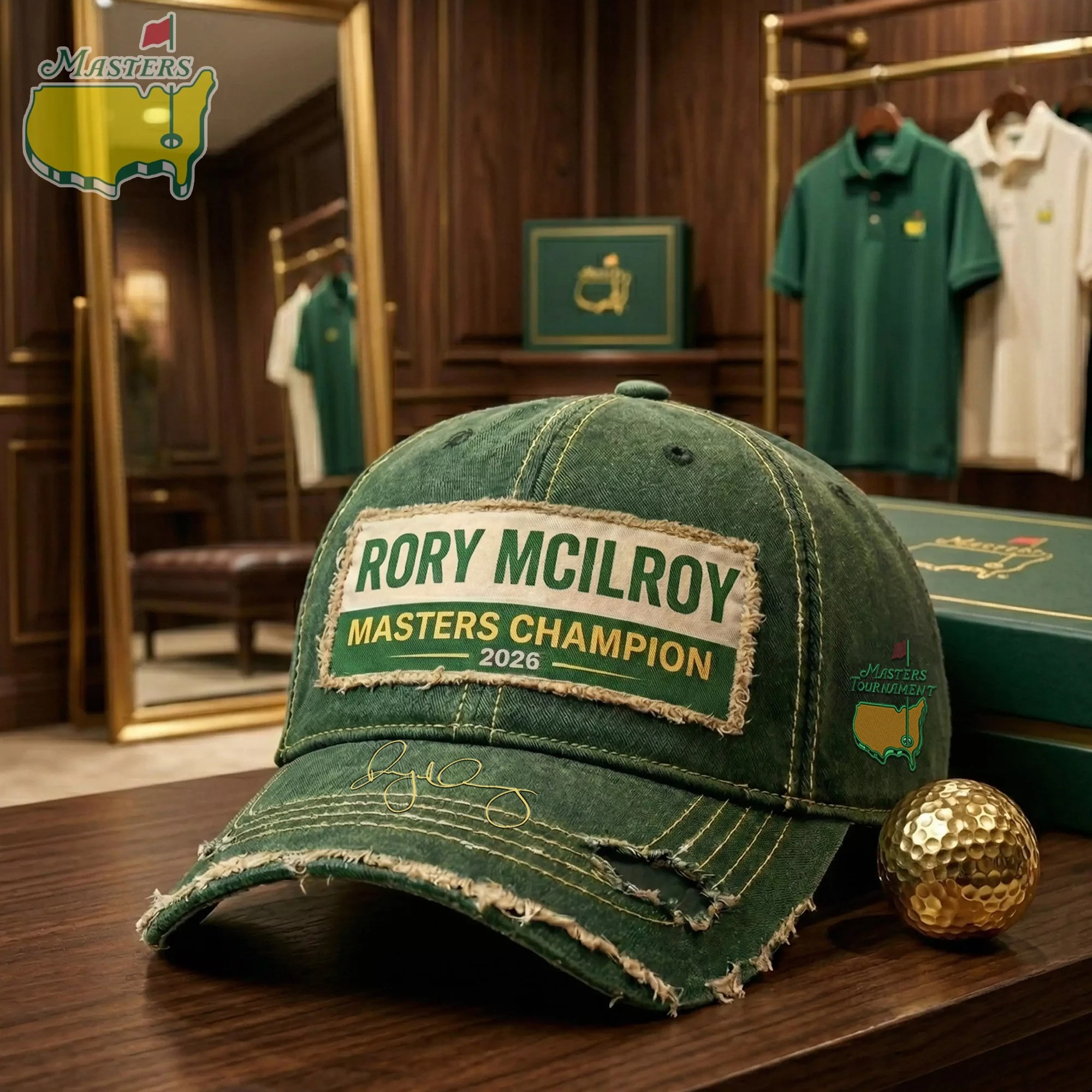 Masters Tournament Champion 2026 Baseball Hat Rory Mcilroy Apparel Gifts For Fans