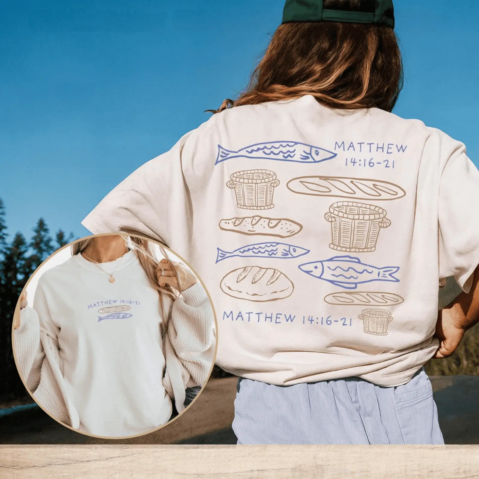 Matthew 14 16 21 Sweatshirt Bible Verse Christian Clothing Gift Ideas For Women