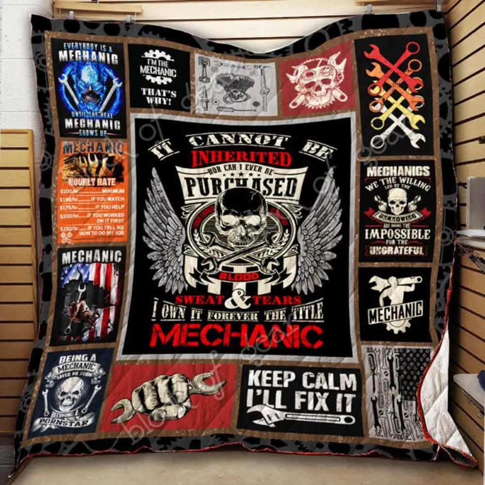 Mechanic Quilt Blanket Farm Blanket Gift For Farmer