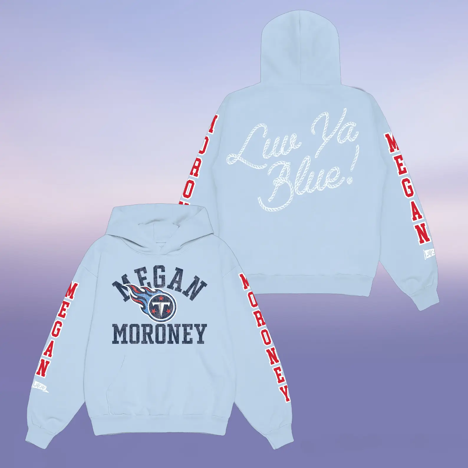 Megan Moroney x Tennessee Titans Varsity Block Hoodie Concert Clothes for Teens