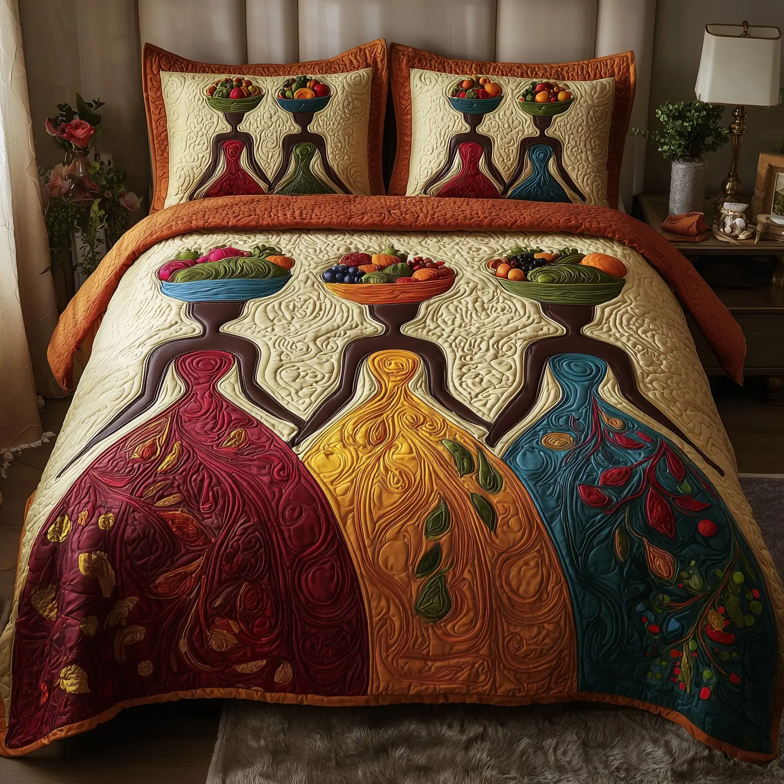 Melanin Quilted Bedding Set Home Decor Collection