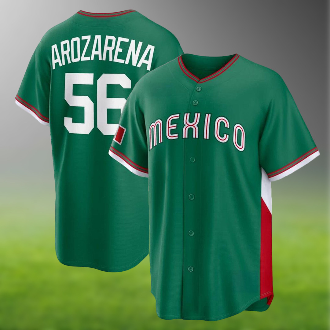 Men’s Arozarena #56 Jersey Mexico 2026 World Baseball Green Classic Stadium Jersey