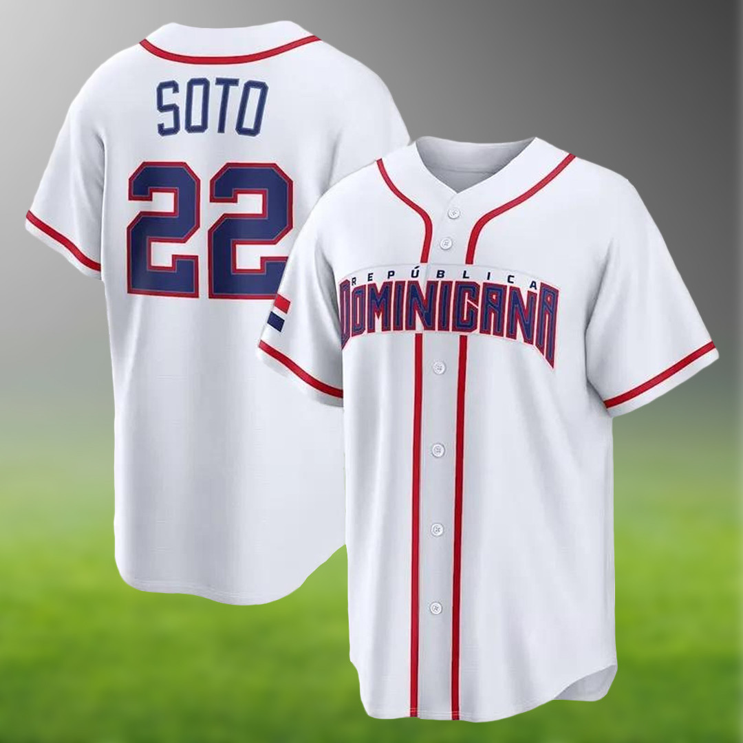 Men’s Juan Soto #22 Jersey 2026 Dominican Republic World Baseball Classic Clothes
