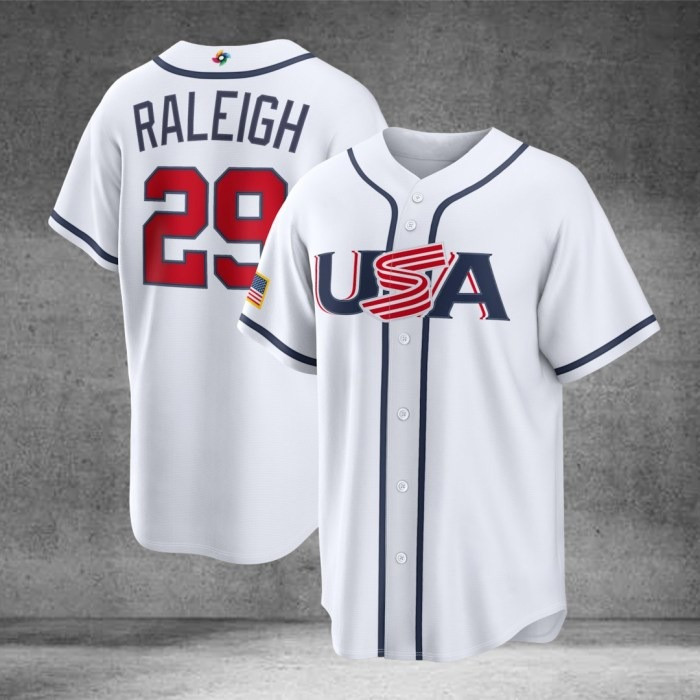 Men’s USA Baseball Cal Raleigh 2026 World Baseball Jersey 29 USA WBC Gear Gift