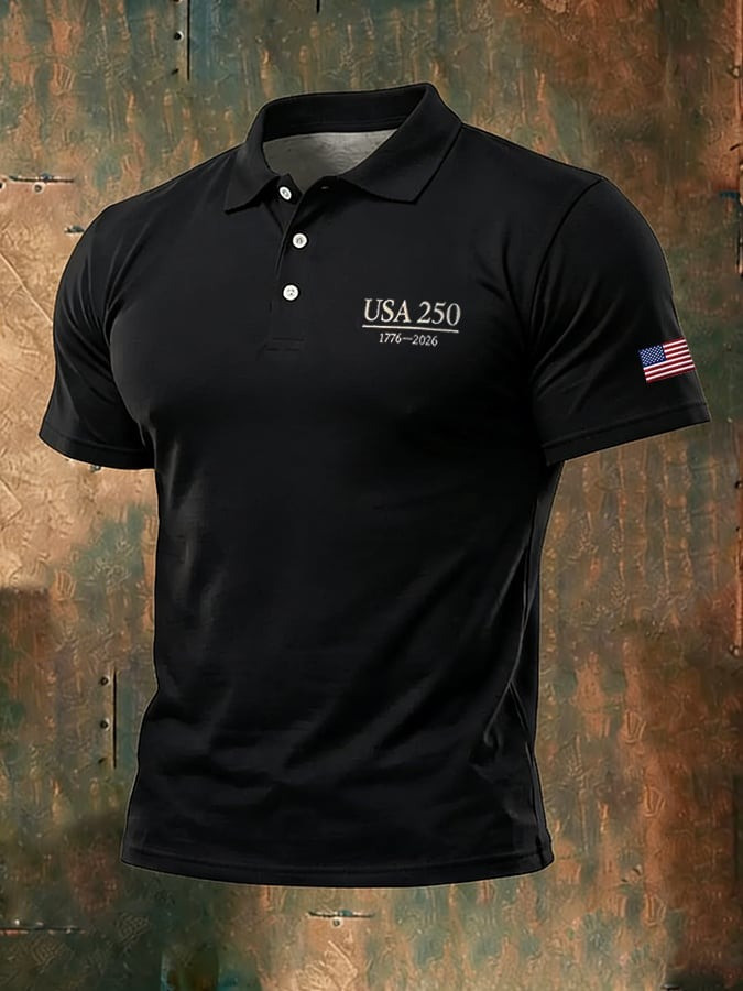 Men's 250th Anniversary Polo Shirt 250 Years of Freedom Shirt Fourth of July Merch