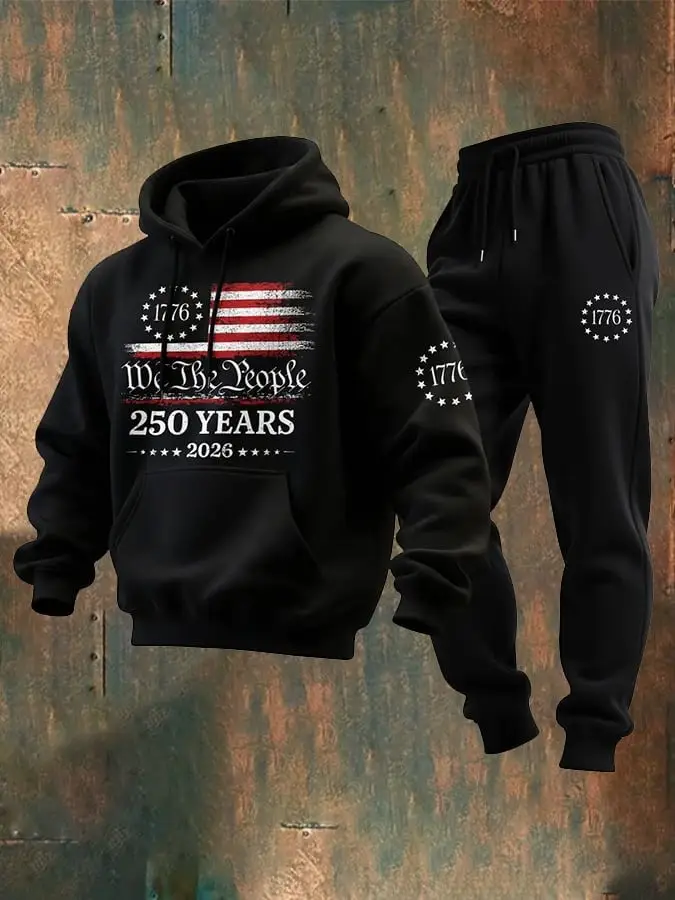 Men's 250th Anniversary Sweatshirt Set We The People Apparel Patriotic Gift for Husband