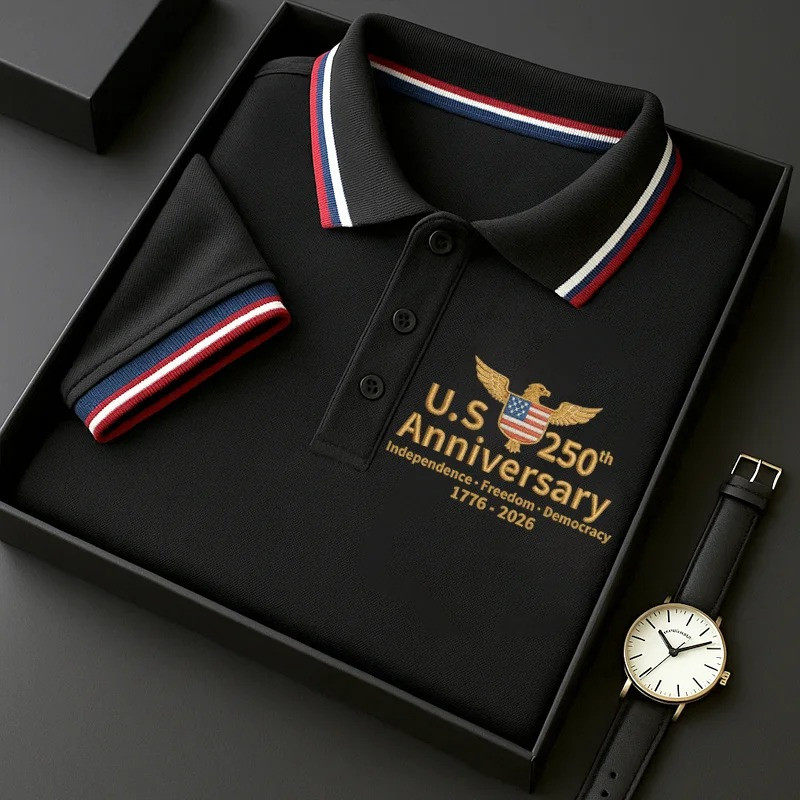 Men's America 250Th Anniversary Polo Shirt 1776 2026 Freedom Flag Shirt Gift For Dad