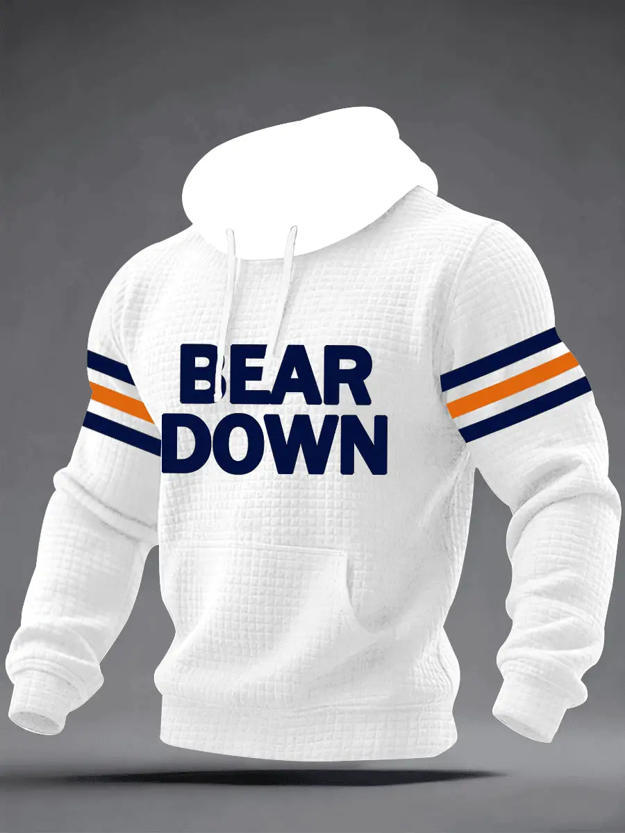 Men's Bear Down Waffle Hoodie Chicago Football Hoodie Gameday Outfit