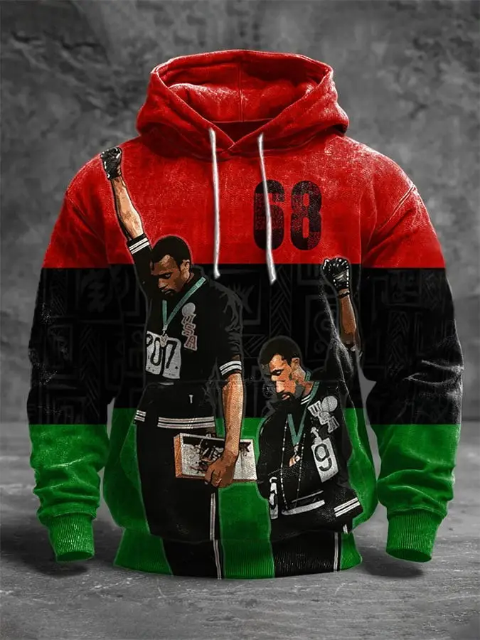 Men's Black Art Hoodie USA Black History Meaningful Gift For Brother