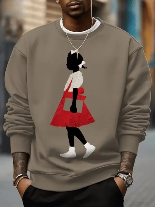 Men's Black History Black Girl Sweatshirt Celebrating Black History Clothes Gift For Brother
