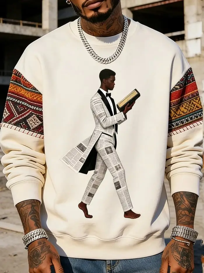 Men's Black History Themed Sweatshirt Black Education First Gift Ideas For Son