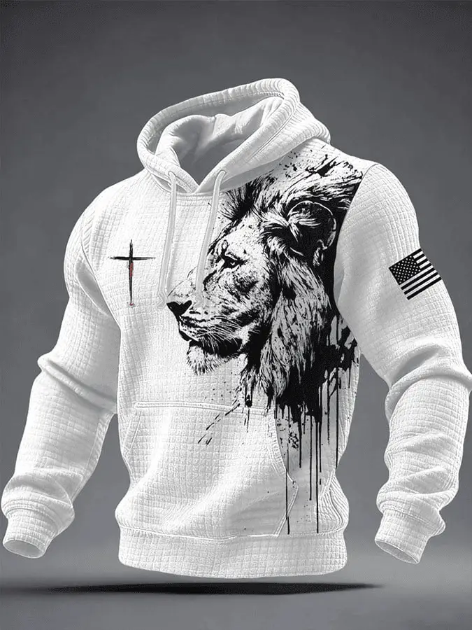 Men's Faith Waflle Hooded Sweatshirt Christian Sweatshirt Gift for Son Men's Faith Waflle Hooded Sweatshirt Christian Sweatshirt Gift for Son - Image 1