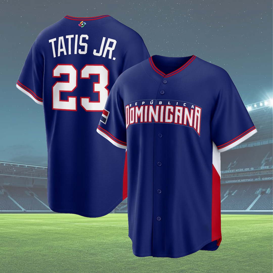 Men's Fernando Tatis Jr Dominican Republic Baseball 2026 World Baseball Classic Road Stadium Jersey Men's Fernando Tatis Jr Dominican Republic Baseball 2026 World Baseball Classic Road Stadium Jersey - Image 1