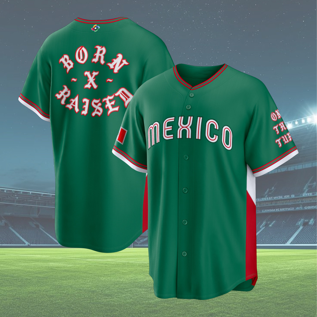 Men's Green Mexico Baseball 2026 World Baseball Classic Stadium Jersey Gift