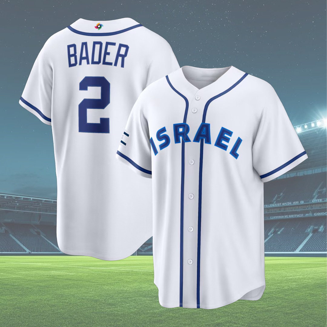 Men's Harrison Bader Israel Baseball 2026 World Baseball Classic Home Stadium Jersey